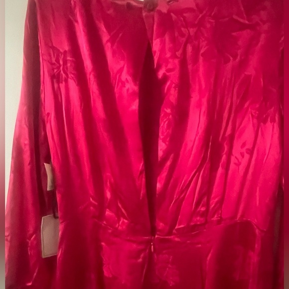 STATE Vibrant Red (Size 8) Floral Embroidered Long-sleeve Cut-out Back Dress - Picture 9 of 13